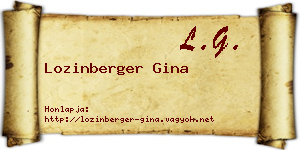 Lozinberger Gina névjegykártya